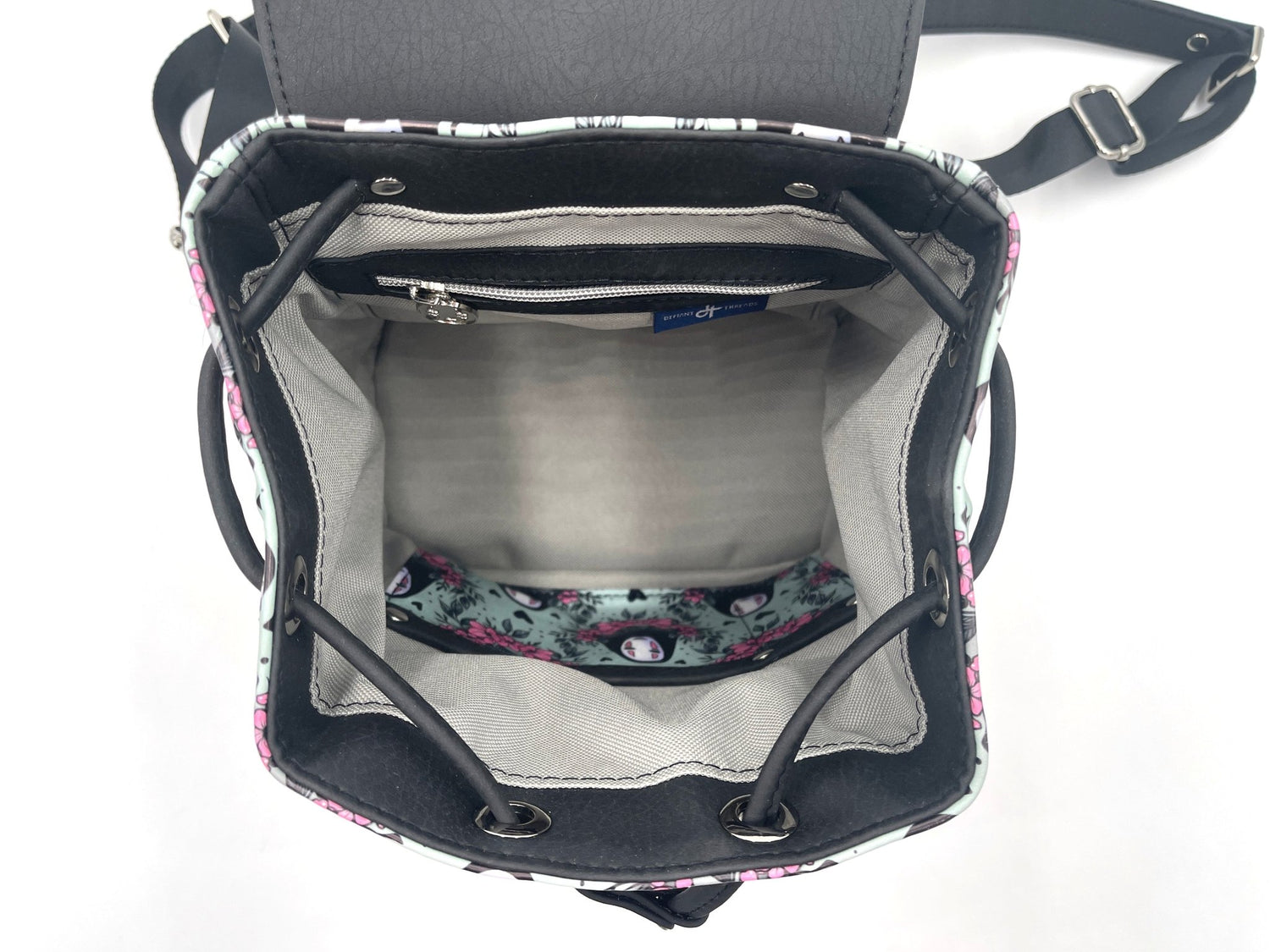 Floral No - Face Backpack - Made to Order - DefiantThreads