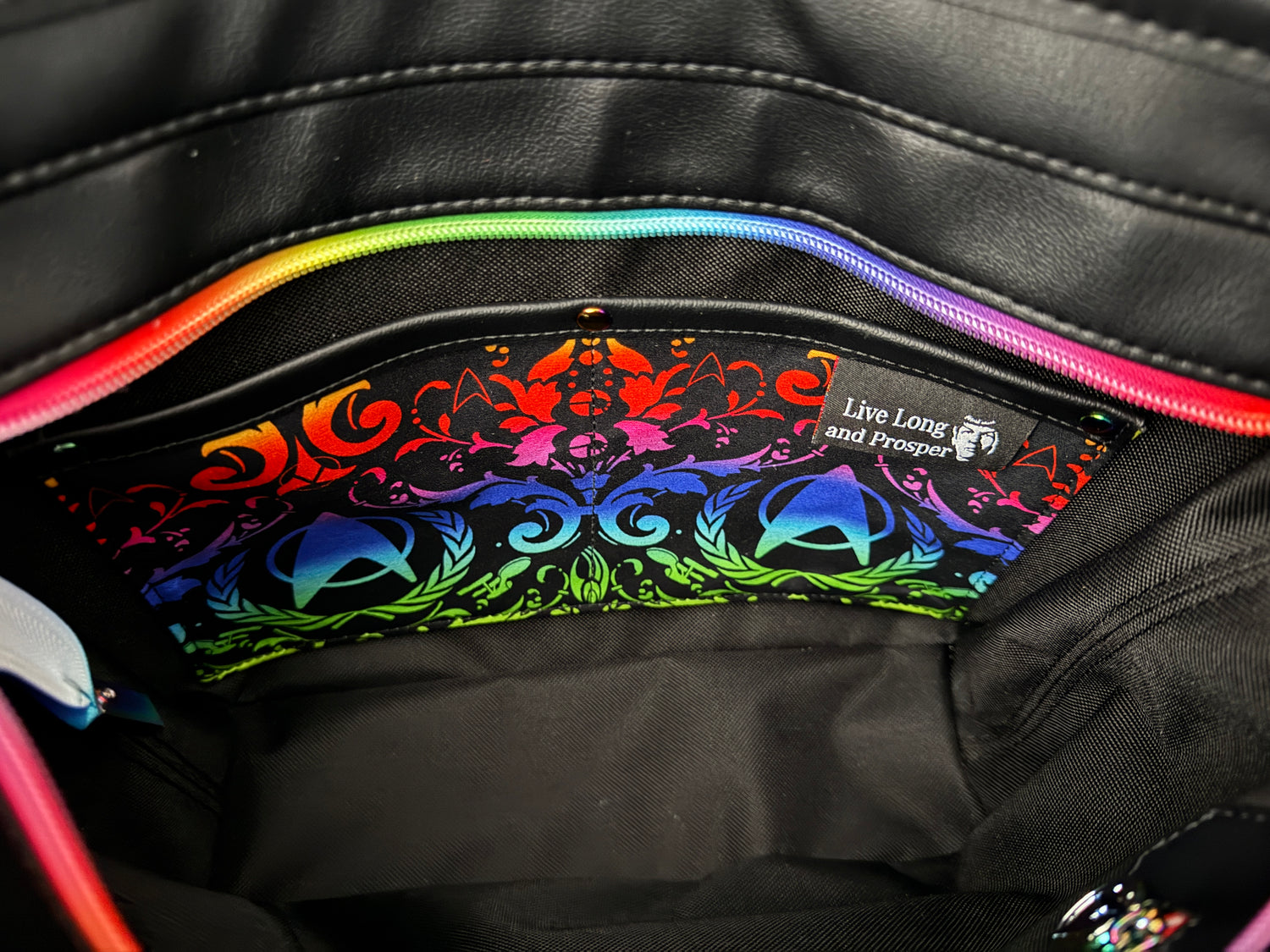 Rainbow Final Frontier Tote Bag