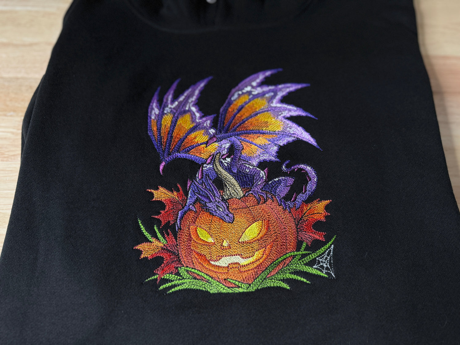 Halloween Jack-o'-Lantern Dragon Embroidered Sweatshirt