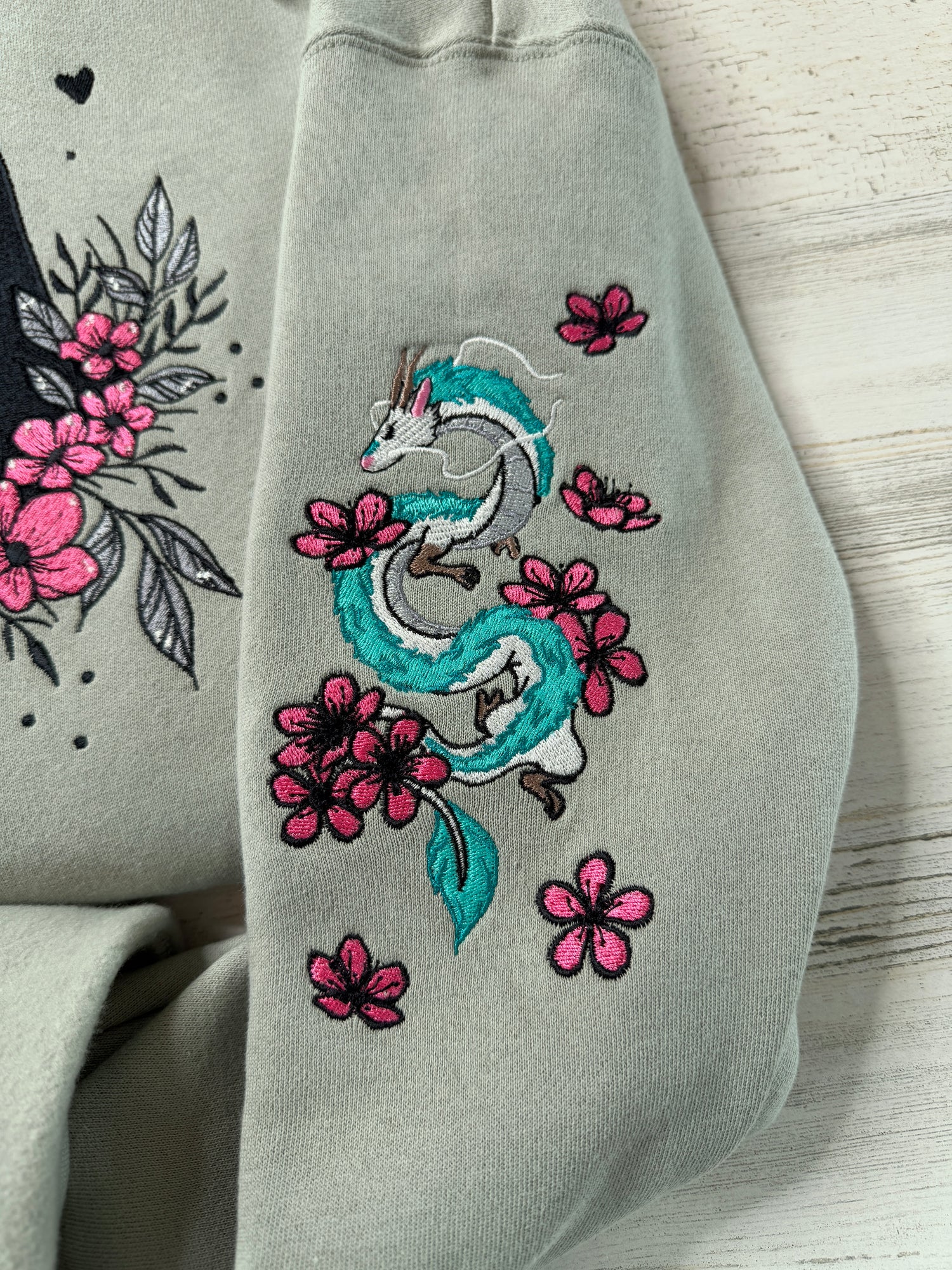 Floral Masked Spirit Embroidered Hooded Sweatshirt