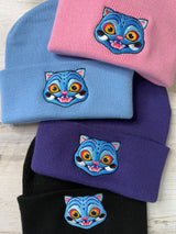 Blue Tiger Embroidered Beanie
