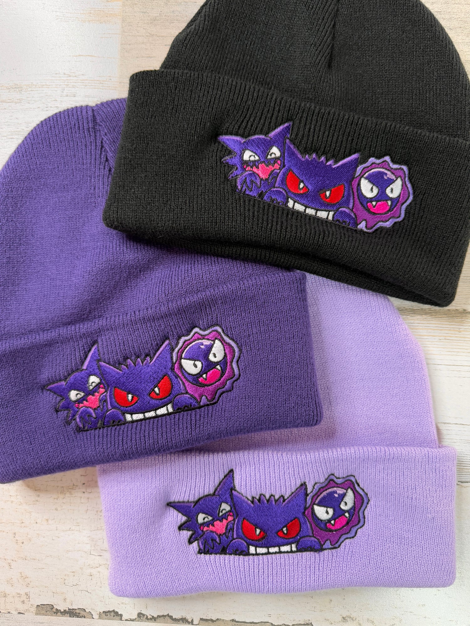 Ghostly Trio Embroidered Beanie