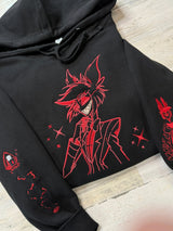 Alastor Red Outline Embroidered Tee / Sweatshirt - DefiantThreads