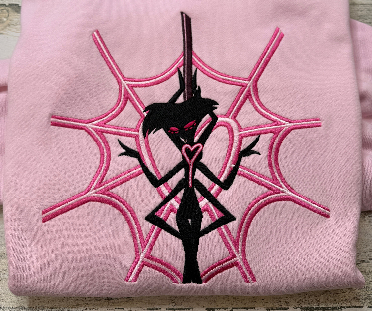 Angel Web Silhouette Embroidered Sweatshirt