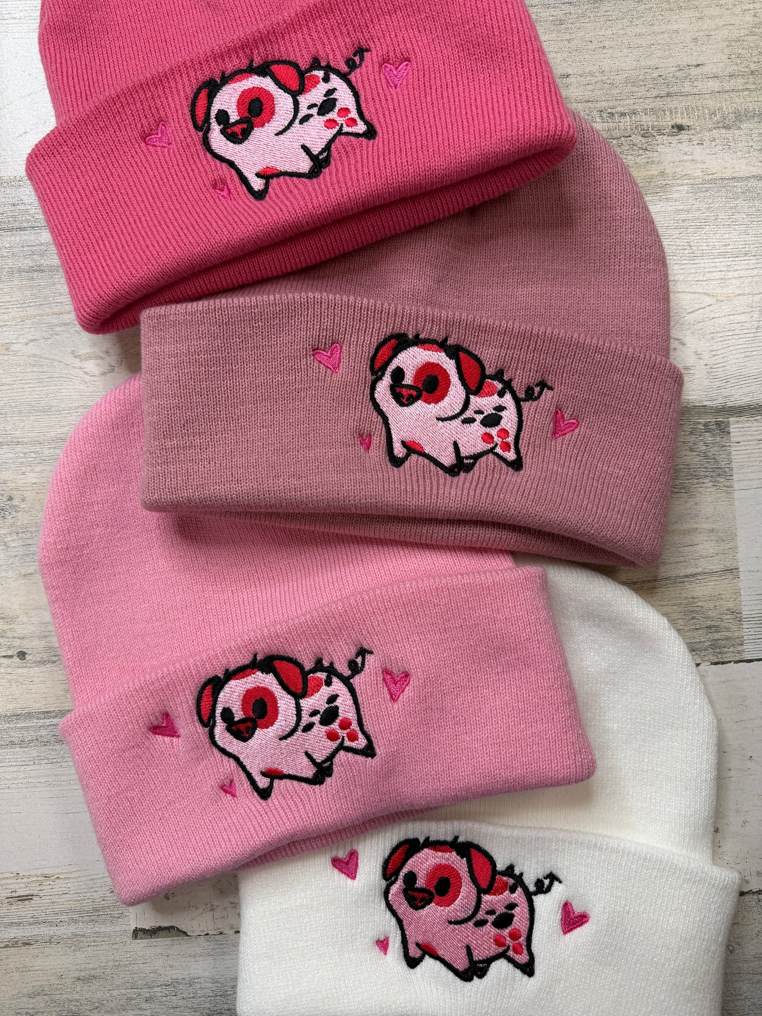 Demonic Pet Pig Embroidered Beanie