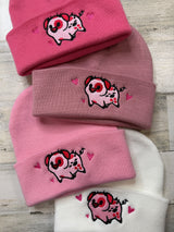 Demonic Pet Pig Embroidered Beanie