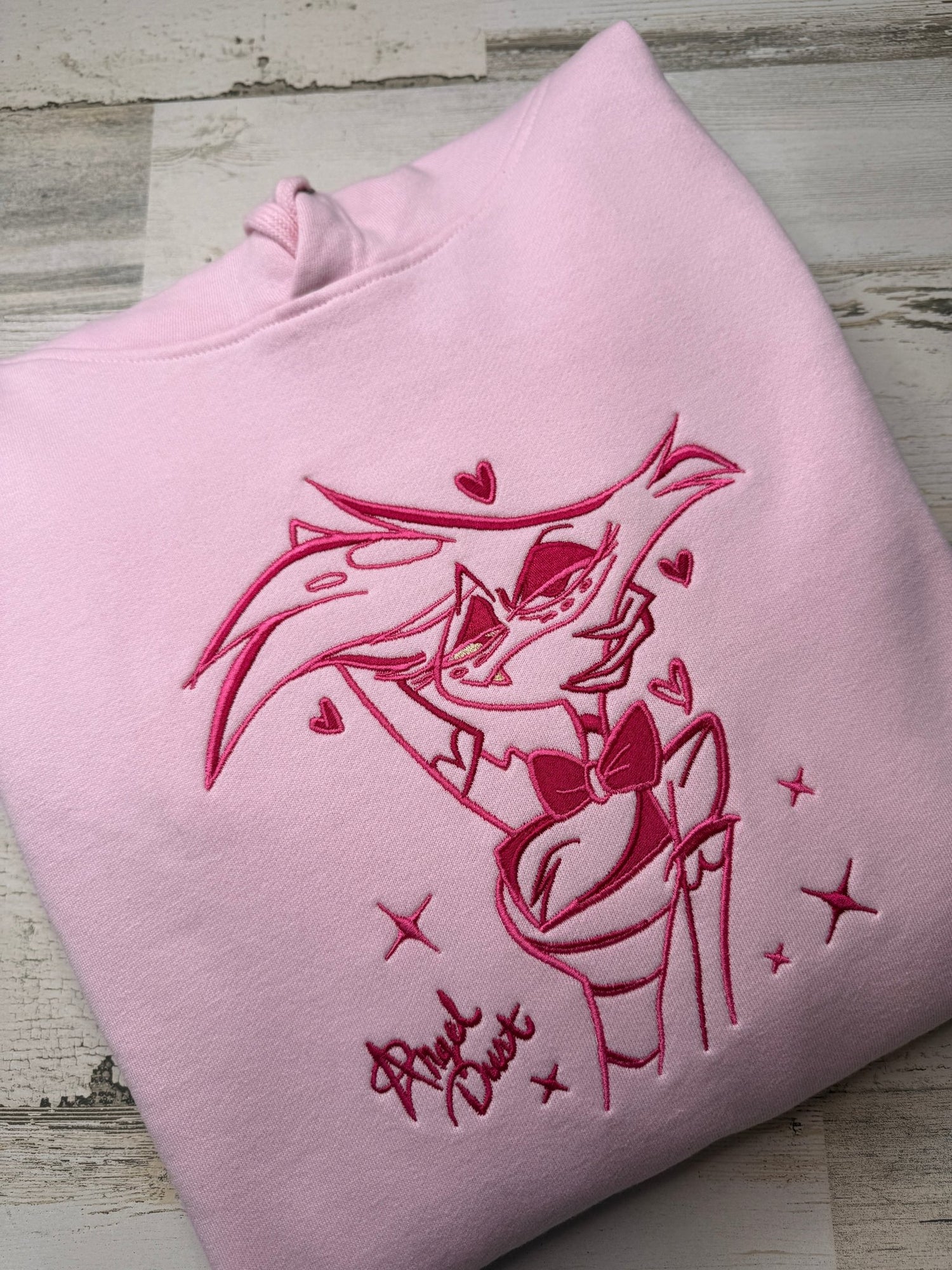 Angel Outline Embroidered Heavyweight Sweatshirt - DefiantThreads