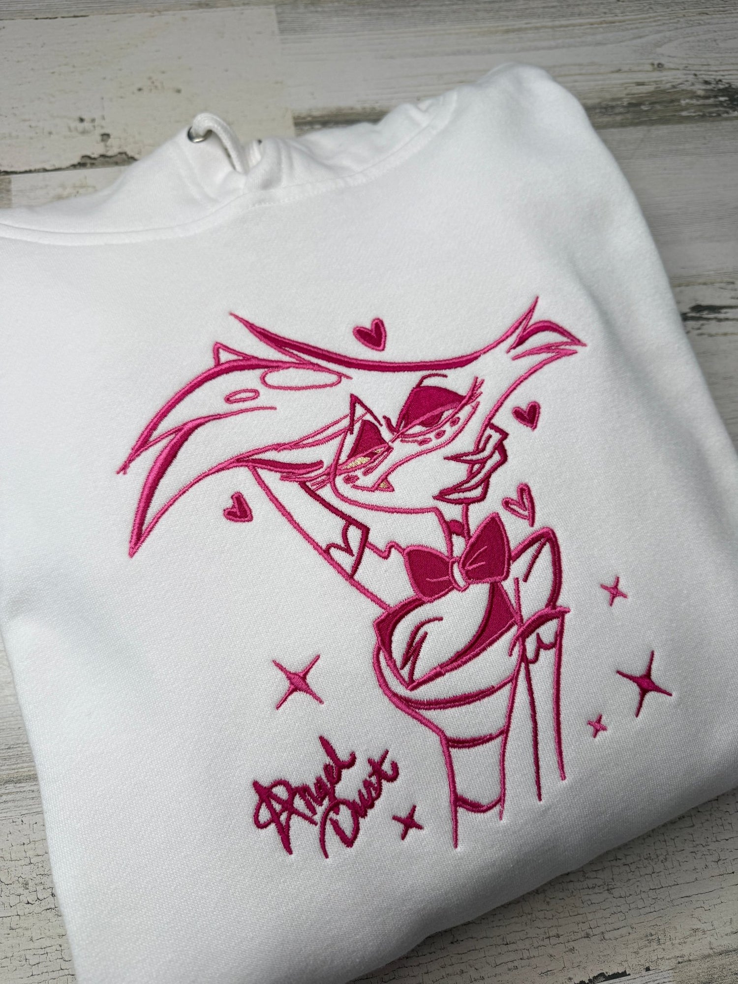 Angel Outline Embroidered Heavyweight Sweatshirt - DefiantThreads