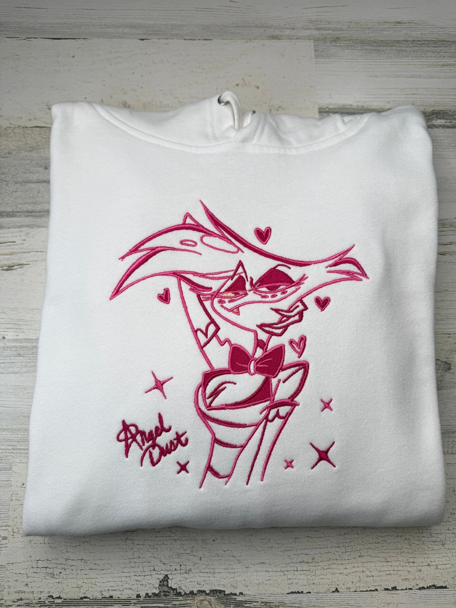 Angel Outline Embroidered Heavyweight Sweatshirt - DefiantThreads