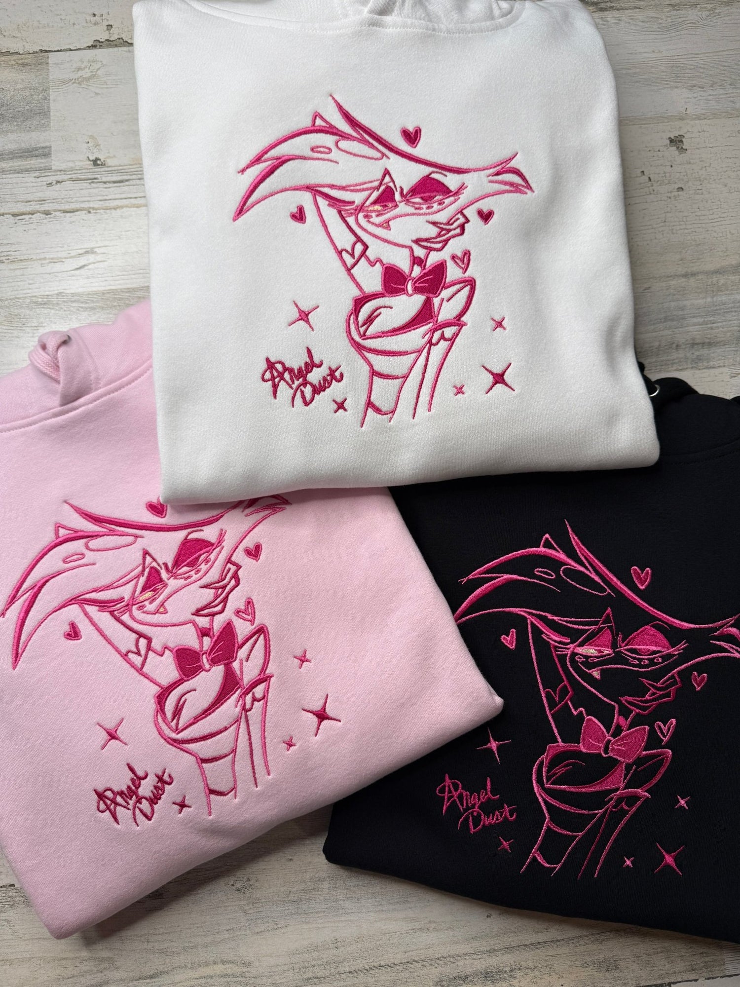 Angel Outline Embroidered Heavyweight Sweatshirt - DefiantThreads