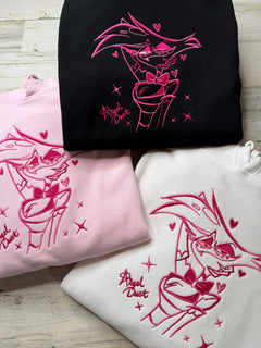 Angel Outline Embroidered Heavyweight Sweatshirt - DefiantThreads
