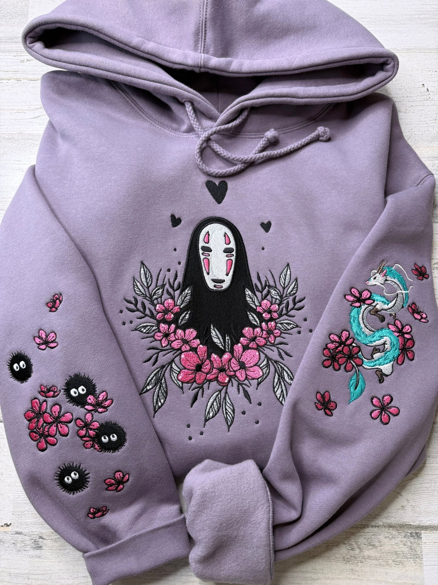 Floral Masked Spirit Embroidered Hooded Sweatshirt - DefiantThreads