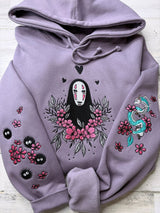 Floral Masked Spirit Embroidered Hooded Sweatshirt - DefiantThreads
