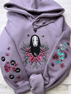 Floral Masked Spirit Embroidered Hooded Sweatshirt - DefiantThreads