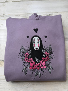 Floral Masked Spirit Embroidered Hooded Sweatshirt - DefiantThreads