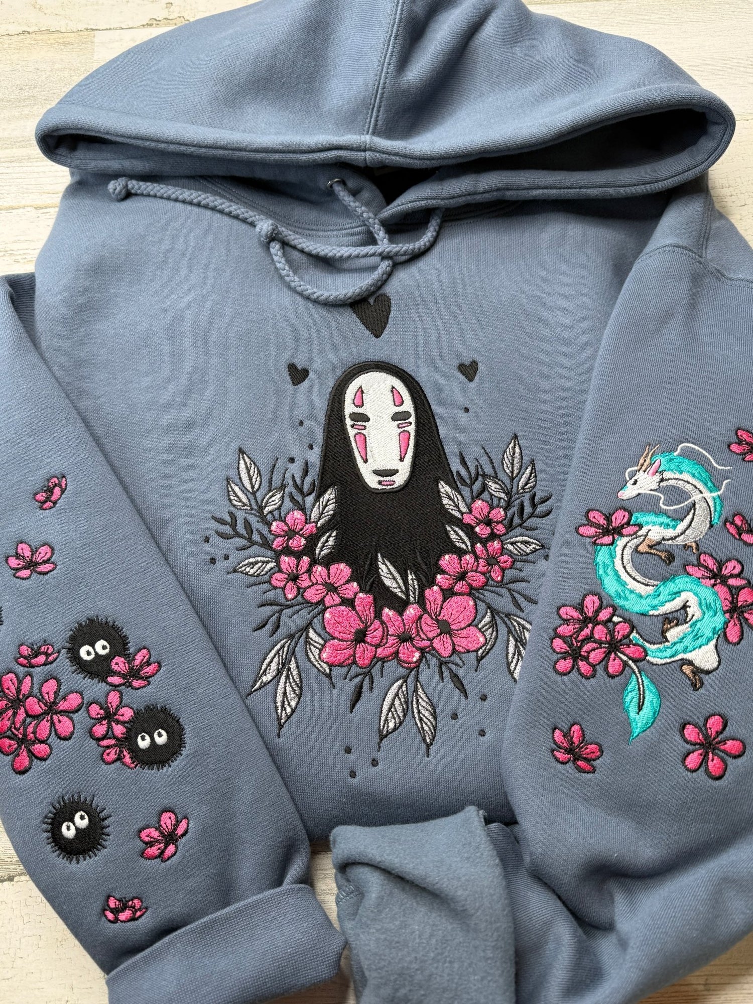 Floral Masked Spirit Embroidered Hooded Sweatshirt - DefiantThreads