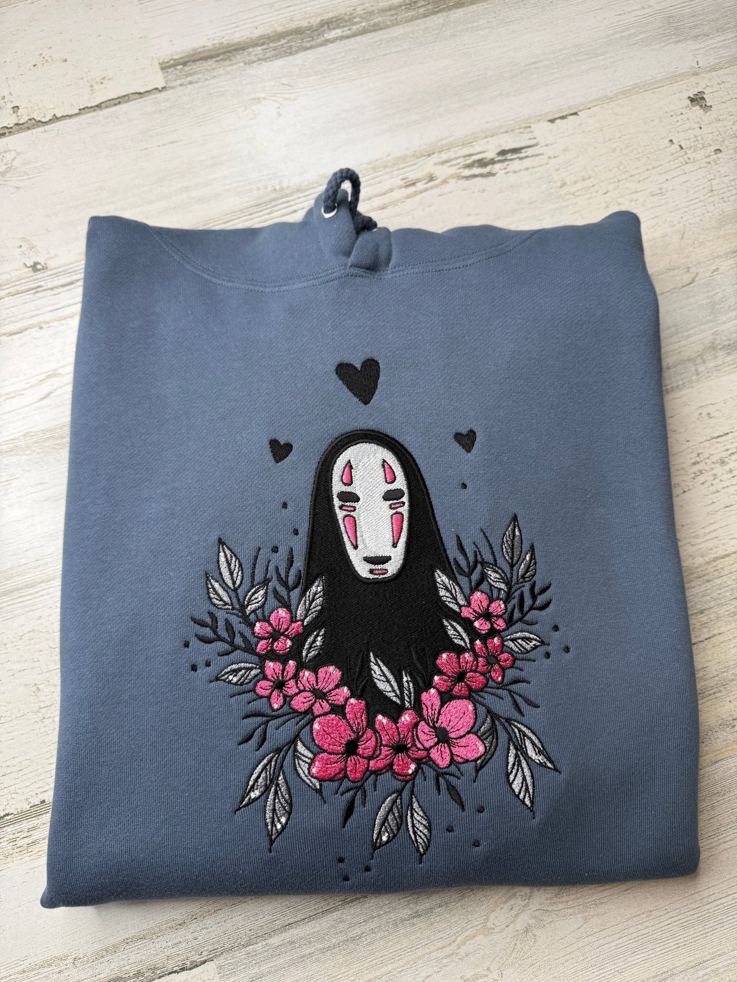 Floral Masked Spirit Embroidered Hooded Sweatshirt - DefiantThreads