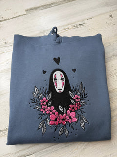 Floral Masked Spirit Embroidered Hooded Sweatshirt - DefiantThreads