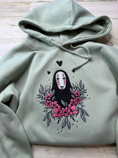 Floral Masked Spirit Embroidered Hooded Sweatshirt - DefiantThreads