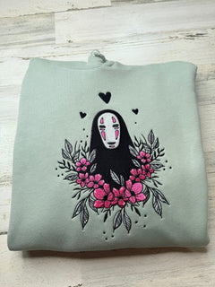 Floral Masked Spirit Embroidered Hooded Sweatshirt - DefiantThreads