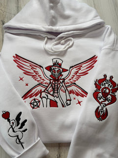 Lucifer Winged Embroidered Sweatshirt - DefiantThreads
