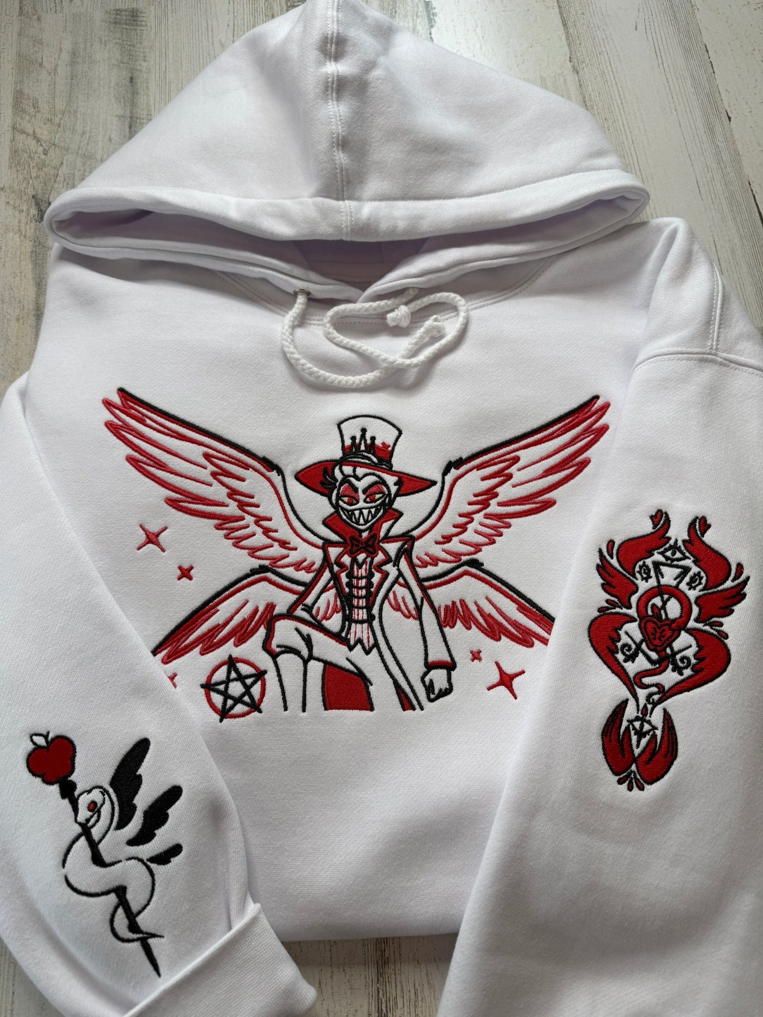 Lucifer Winged Embroidered Sweatshirt - DefiantThreads