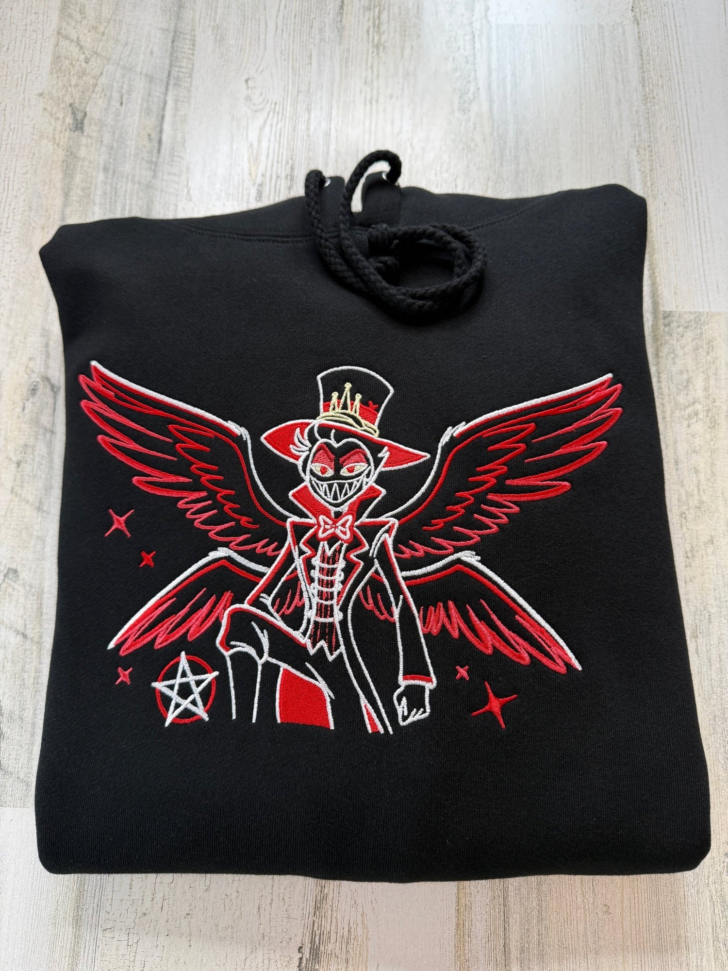 Lucifer Winged Embroidered Sweatshirt - DefiantThreads