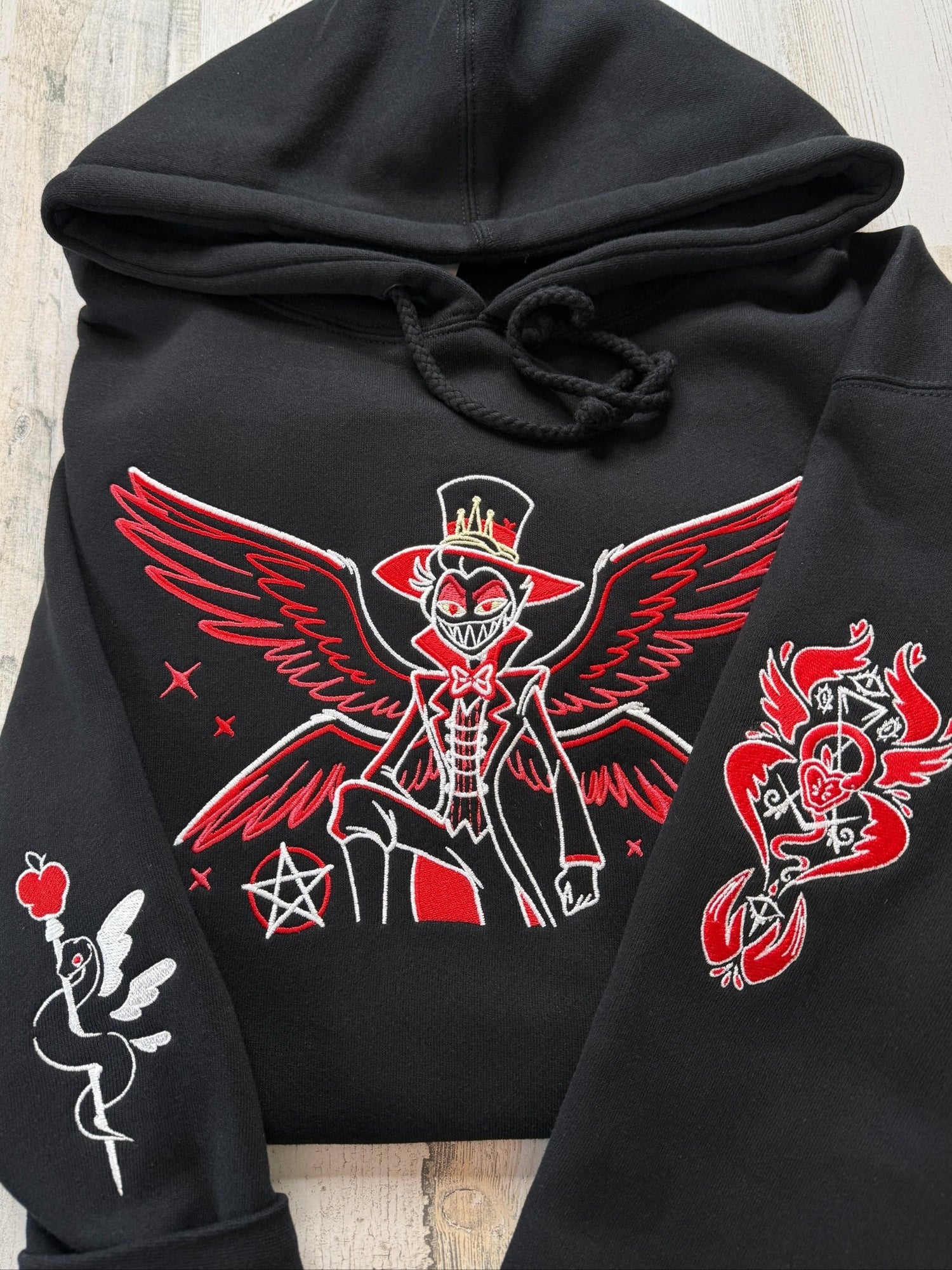 Lucifer Winged Embroidered Sweatshirt - DefiantThreads