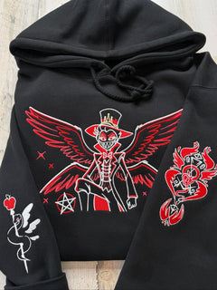 Lucifer Winged Embroidered Sweatshirt - DefiantThreads