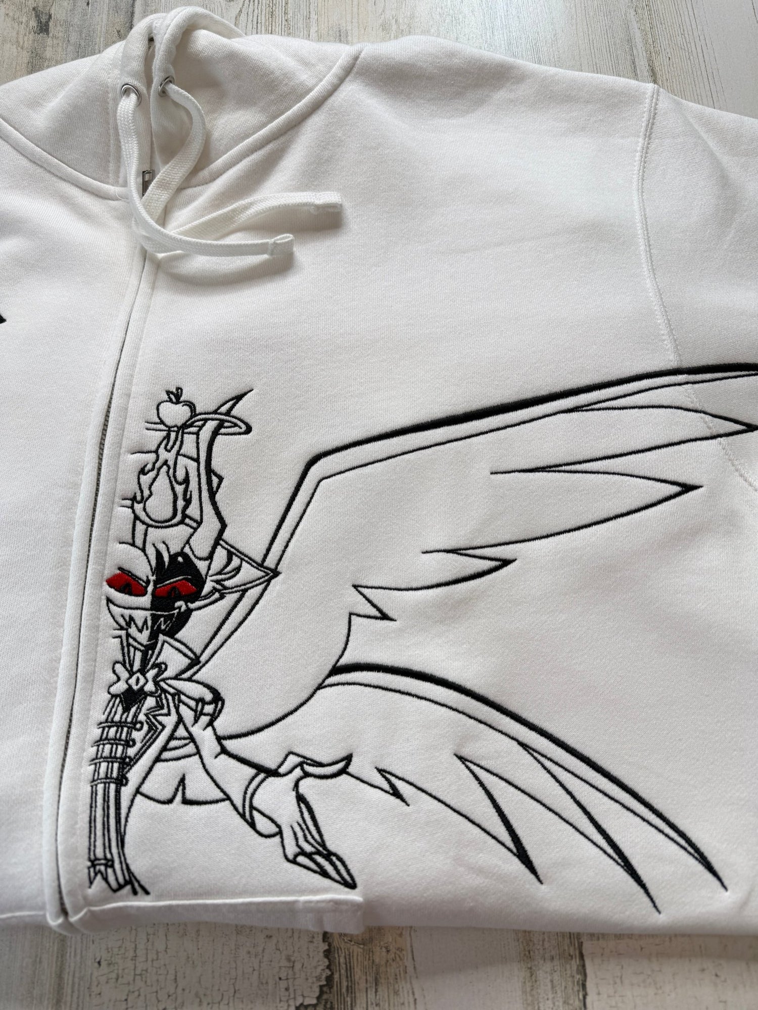 Lucifer Embroidered Full-Zip Sweatshirt - DefiantThreads