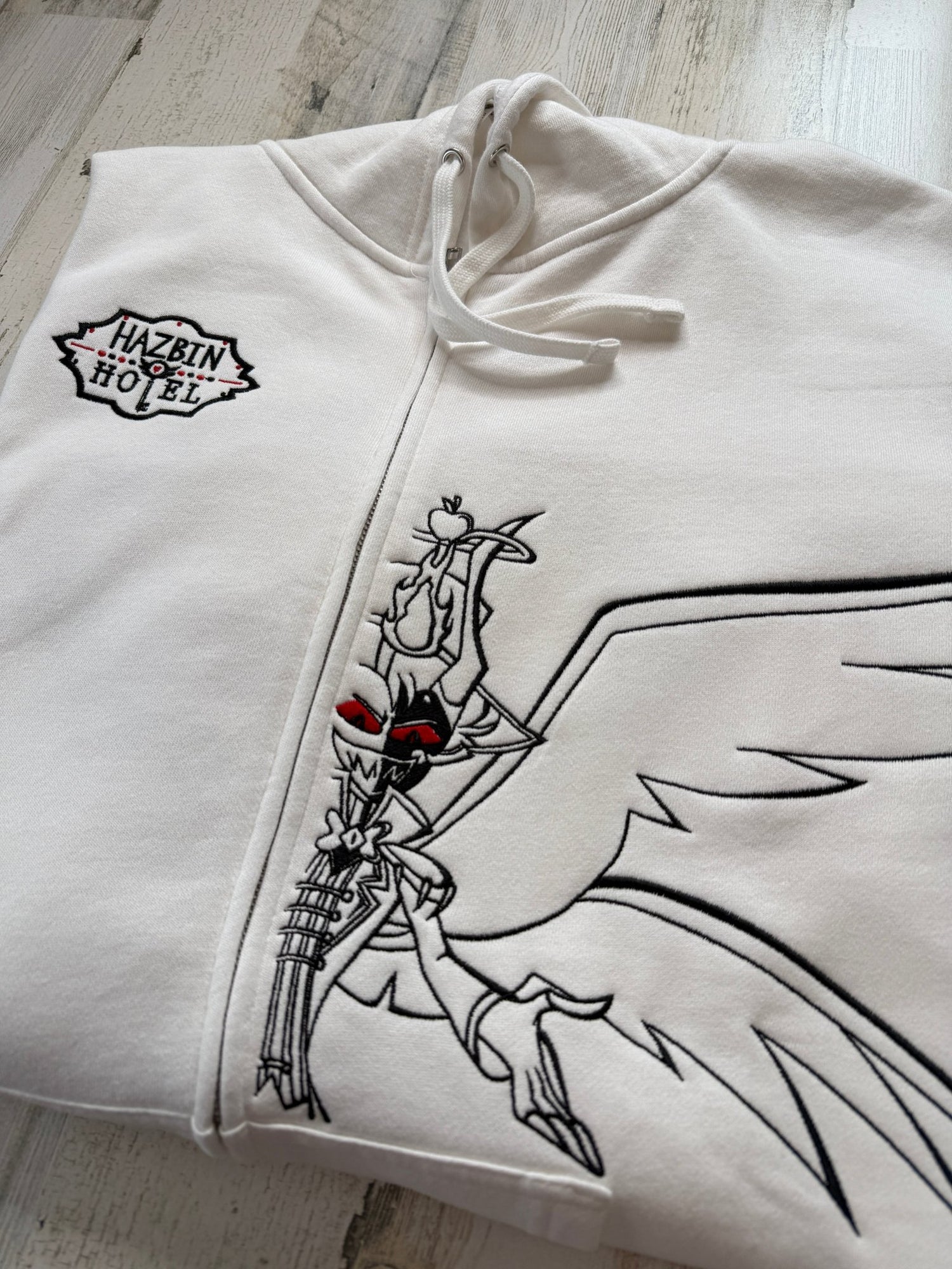 Lucifer Embroidered Full-Zip Sweatshirt - DefiantThreads
