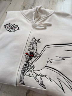 Lucifer Embroidered Full-Zip Sweatshirt - DefiantThreads