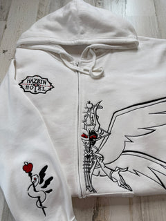 Lucifer Embroidered Full-Zip Sweatshirt - DefiantThreads