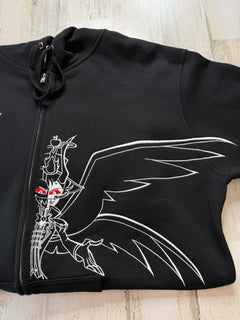 Lucifer Embroidered Full-Zip Sweatshirt - DefiantThreads