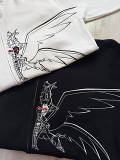Lucifer Embroidered Full-Zip Sweatshirt - DefiantThreads