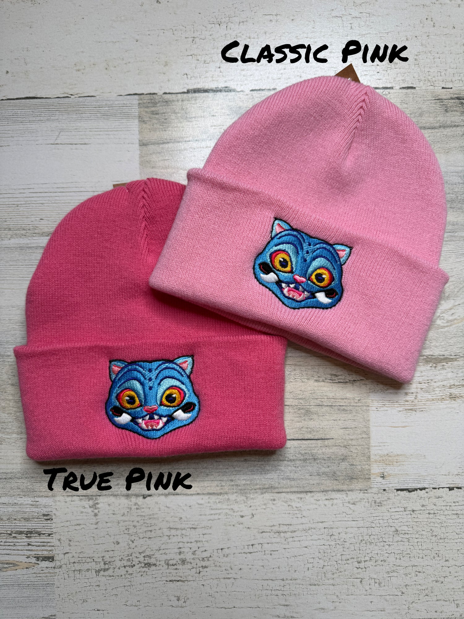 Blue Tiger Embroidered Beanie