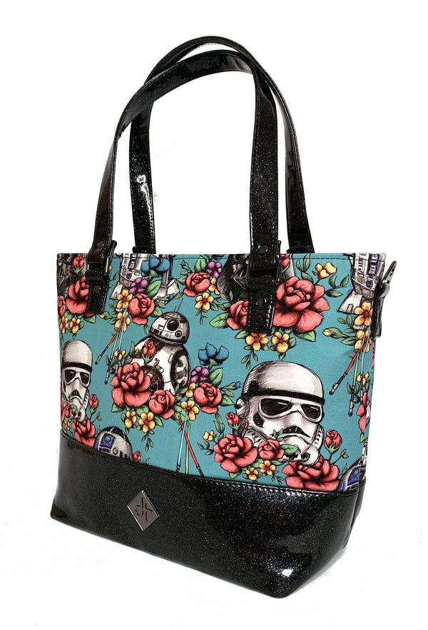 Blue Floral Wars Tote Bag