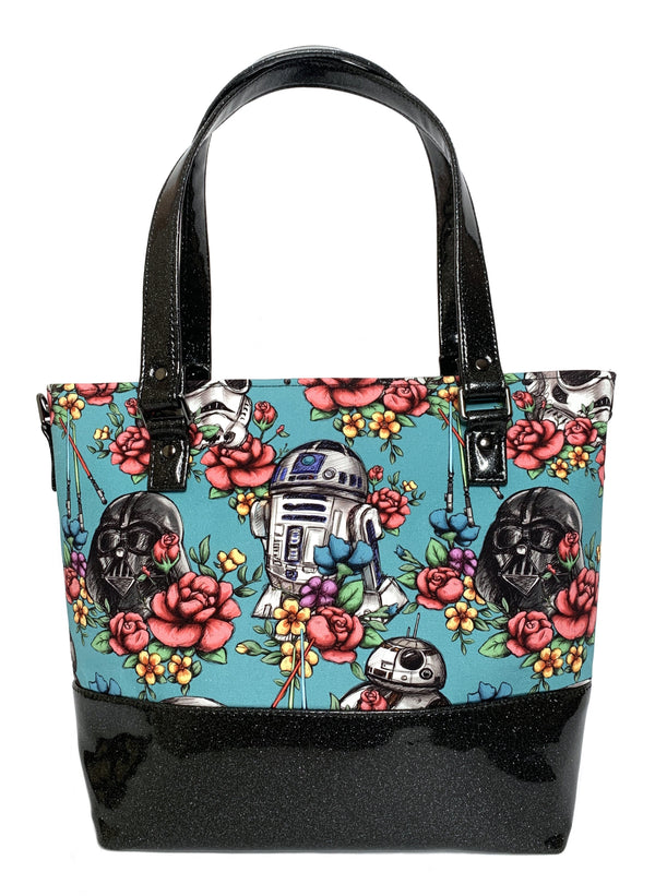 Blue Floral Wars Tote Bag