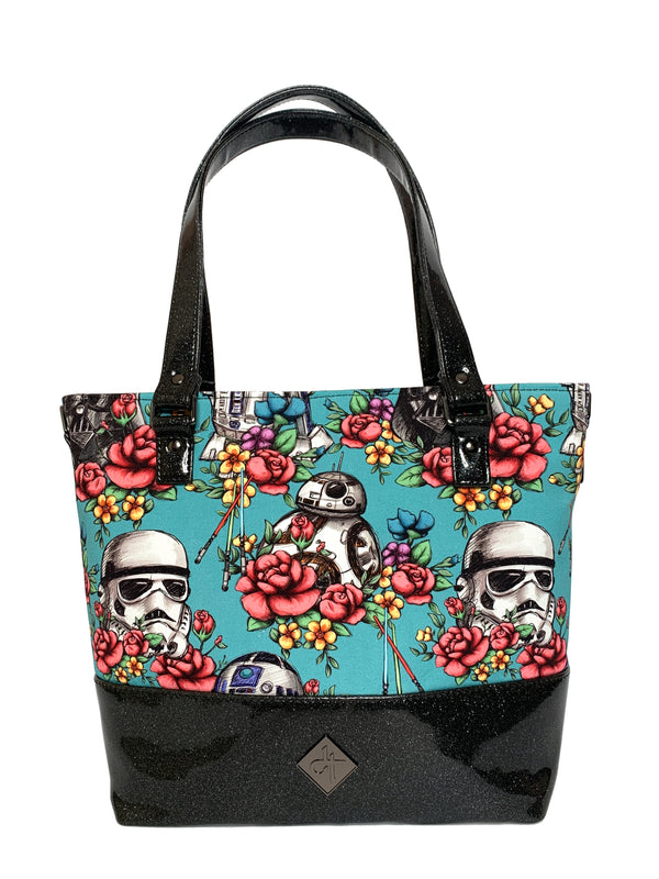 Blue Floral Wars Tote Bag