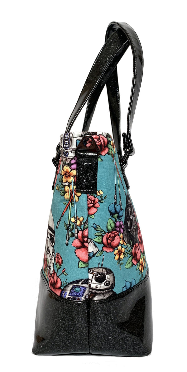 Blue Floral Wars Tote Bag