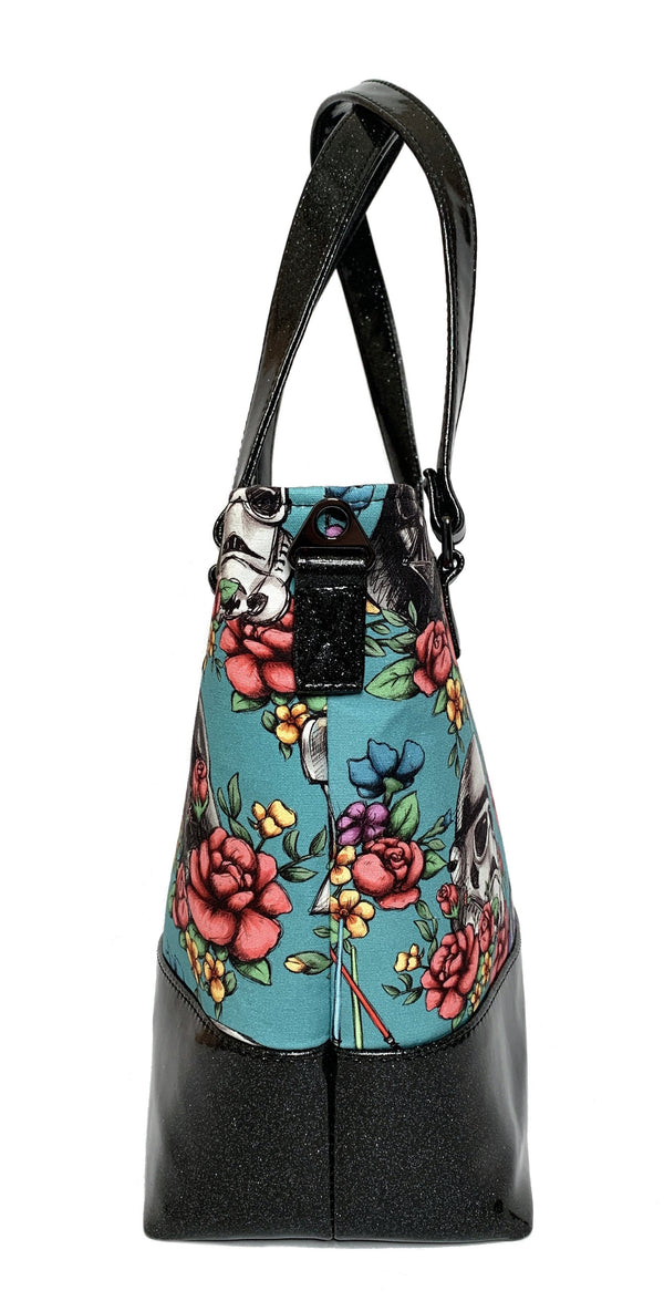 Blue Floral Wars Tote Bag