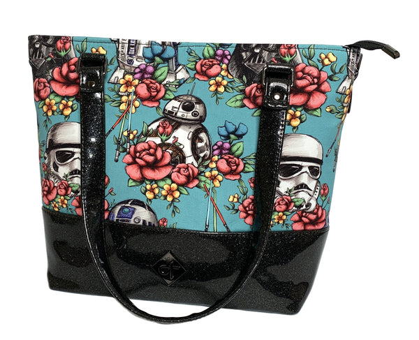 Blue Floral Wars Tote Bag