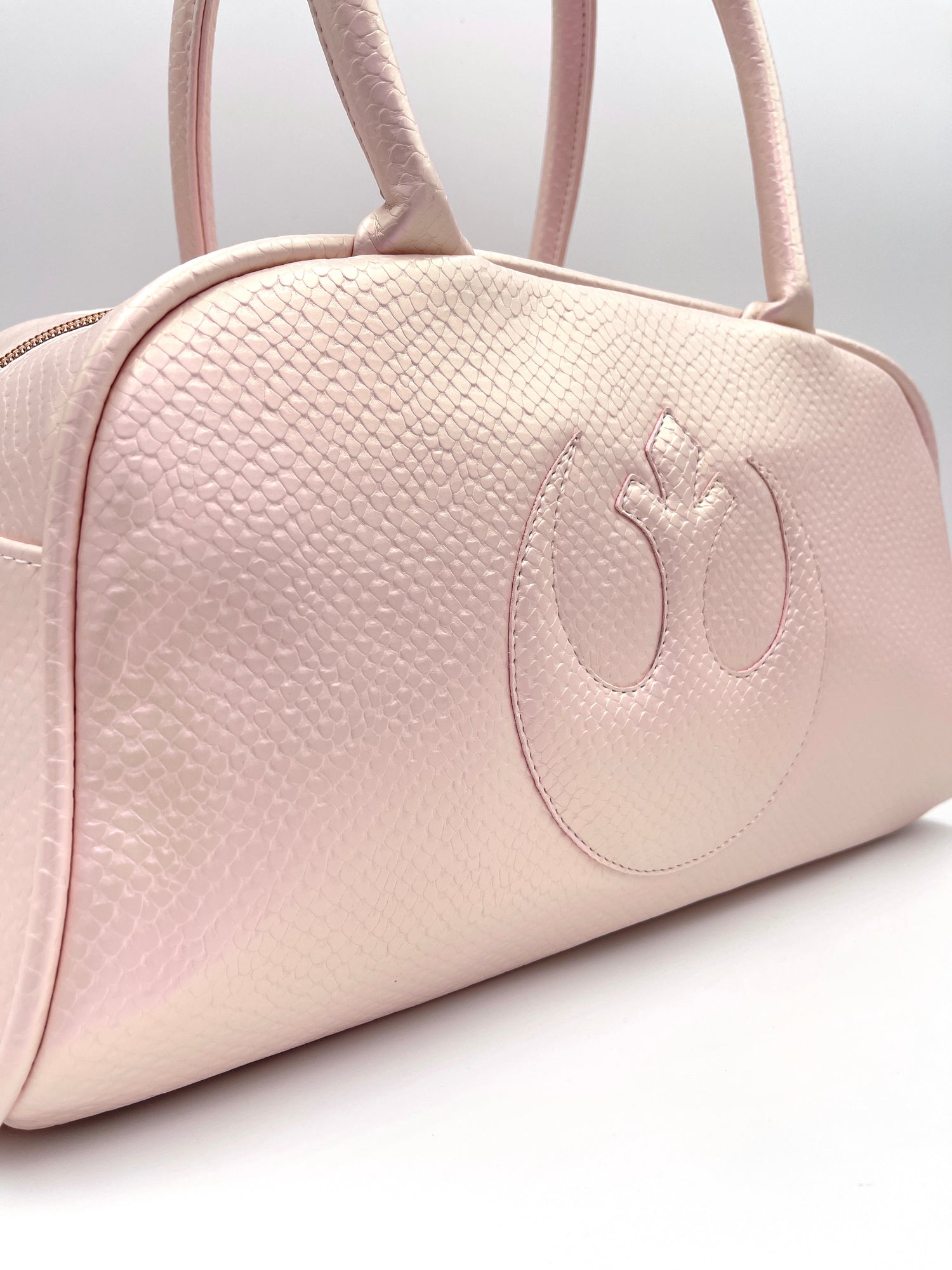 Pink Shimmer Rebel Inspired Bowler Bag