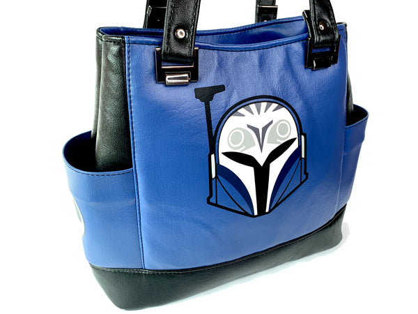 Black and Blue Bo Helmet Design Handbag