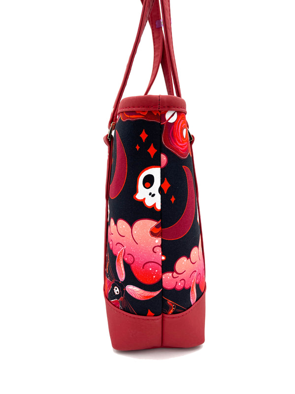 Red and Black Death Moth Tote Bag