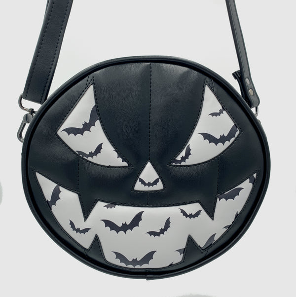 Jack-O-Lantern Black Bat Pumpkin Handbag