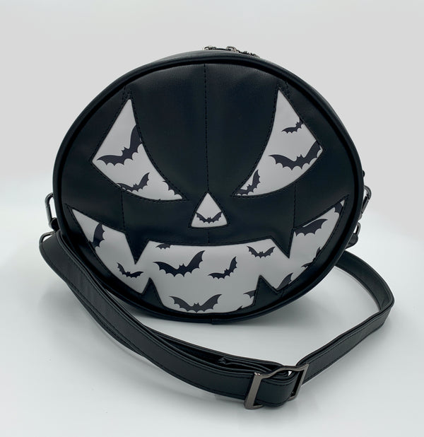 Jack-O-Lantern Black Bat Pumpkin Handbag