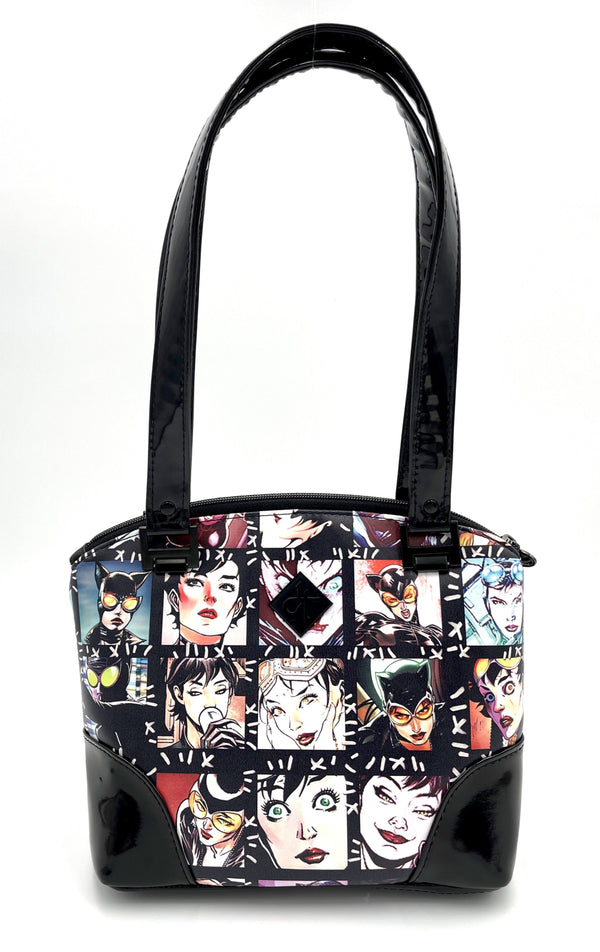 Comic Cat Burglar Domed Handbag